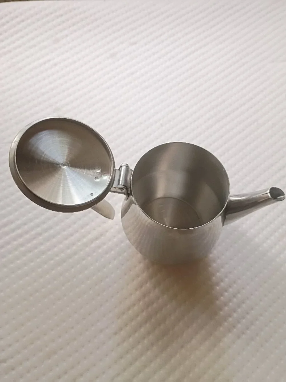 Stainless Steel Personal Tea Pot Coffee Server Diner Style Flip Top Lid 18/8